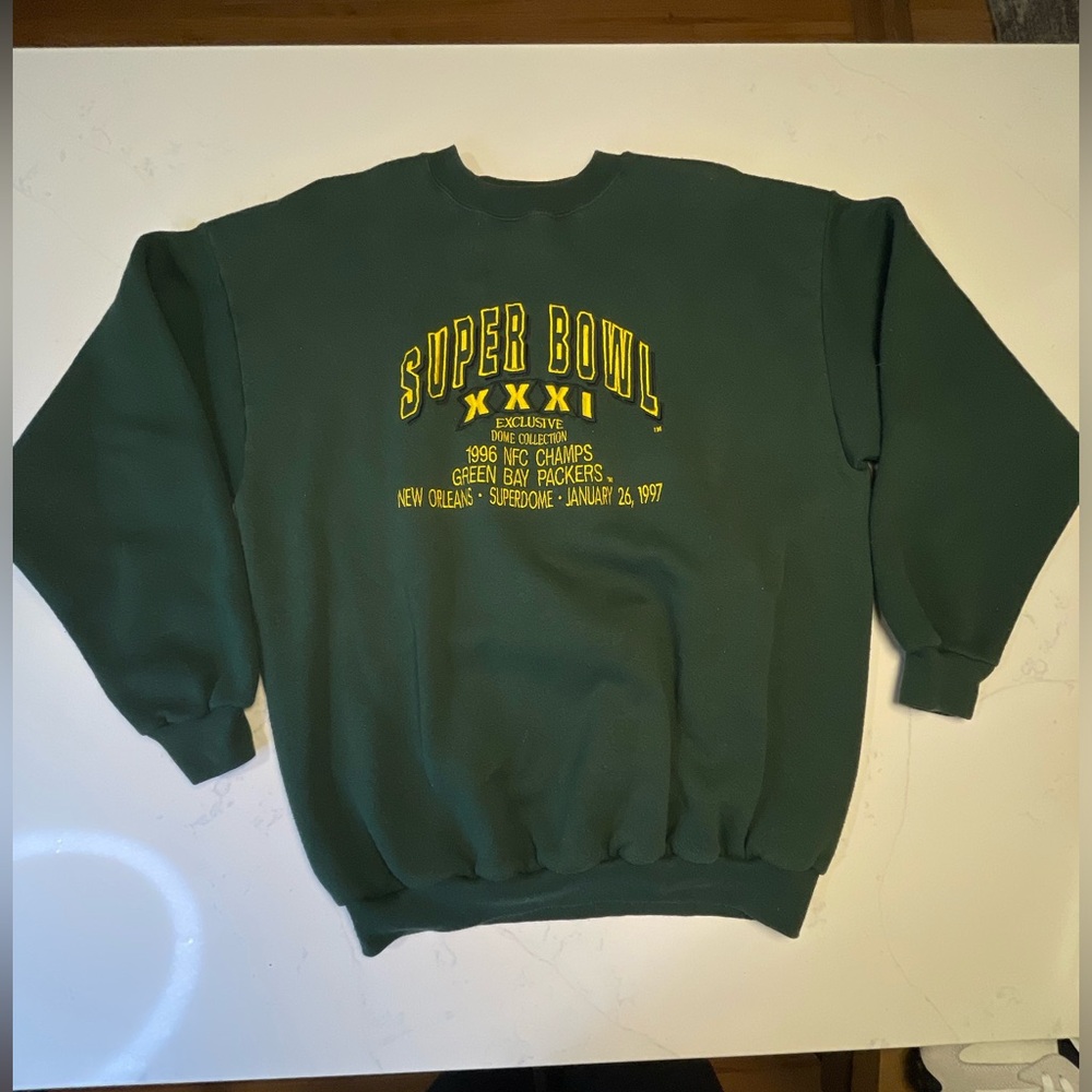 VTG Green Bay Packers Super Bowl Green Sweater Women’s L